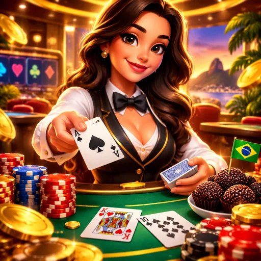 Passos do blackjack com cartas viradas e opções de decisão na tela
