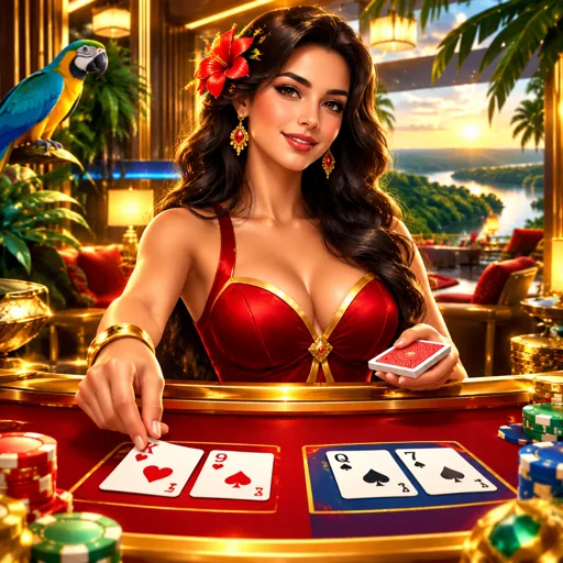 Mesa de baccarat ao vivo com painel de resultados das últimas rodadas